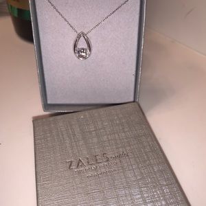 Silver and diamond necklace